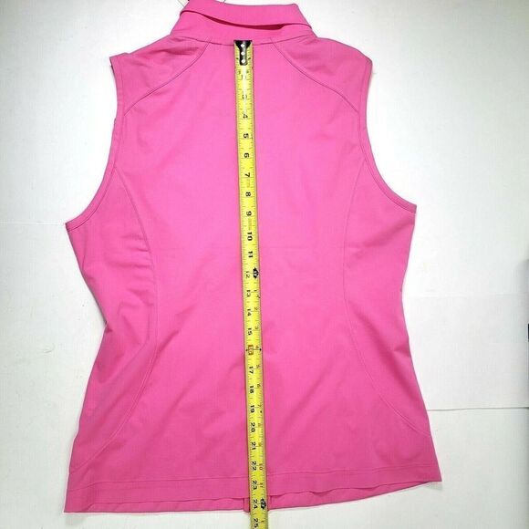 EP New York Golf Vest Pink Full Zip Rosa Collar Detail Barbiecore New $96 Small - Picture 7 of 11